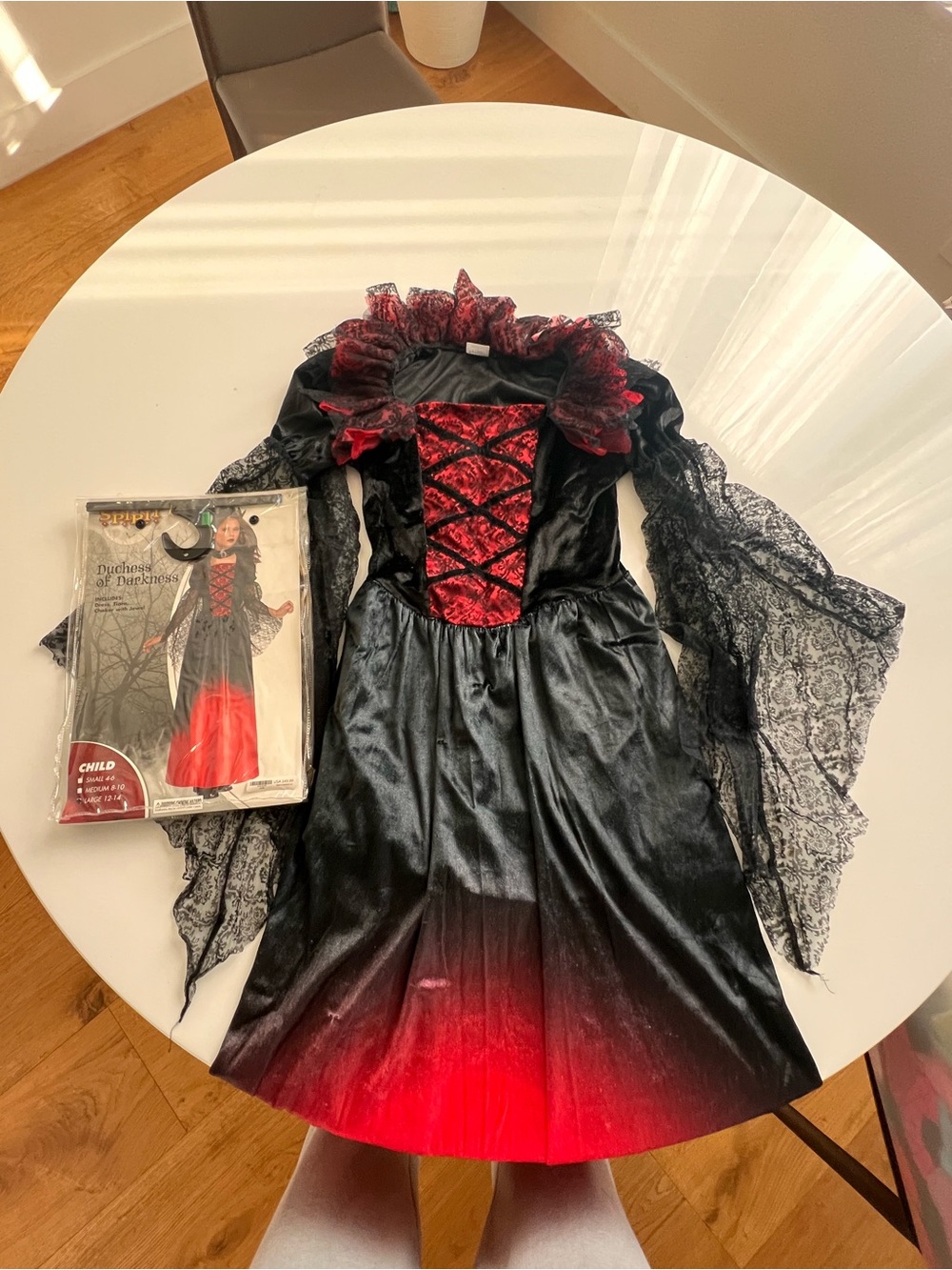 Spirit Black & Red Gothic Vampire Costume Dress